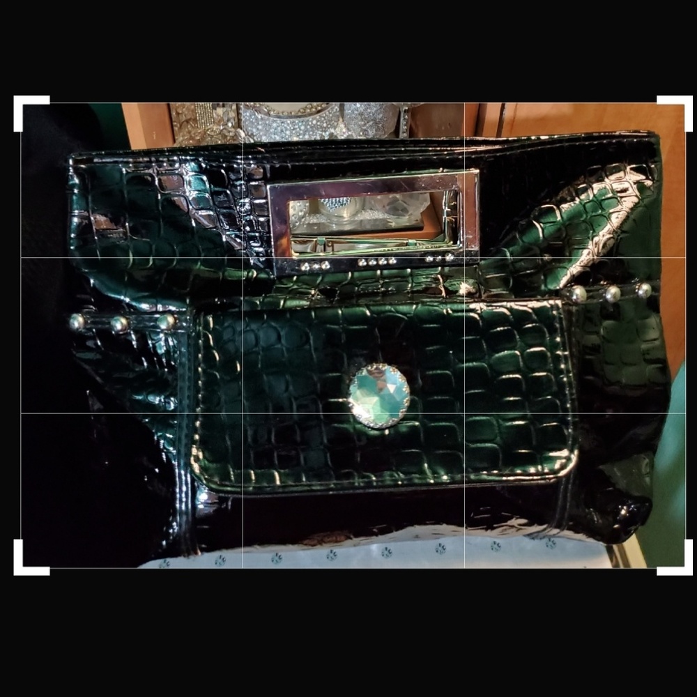 Black Patent leather clutch bag